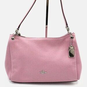 Authentic Coach Pebbled Leather Mia Shoulder Bag - Pink Rose